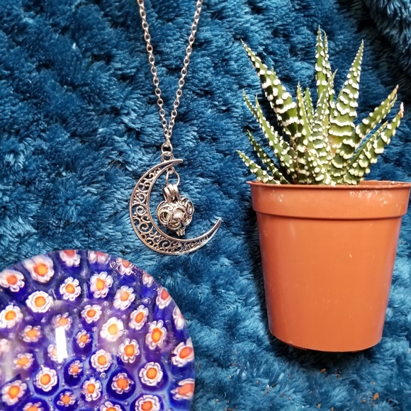 Pearl Oyster Bead Silver Locket Pendant Necklace - Picture 2 of 7